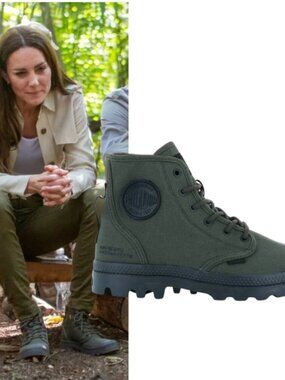 Palladium Pampa Hi HTG Supply Boots in Olive Night ASO Kate Middleton